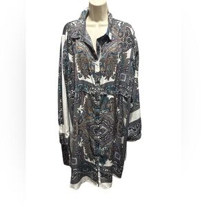 Boohoo Multicolor Paisley Long Sleeve Dress